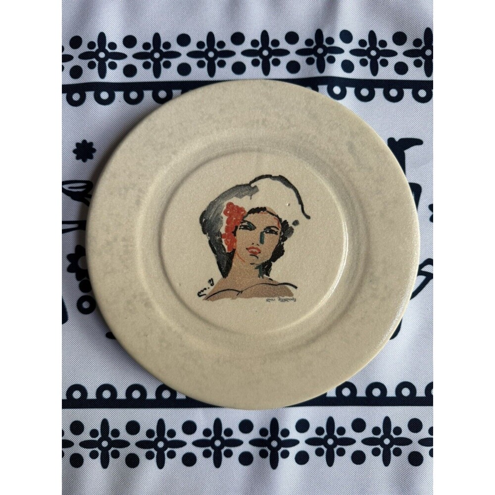 White‎ Studio Porcelain Ceramic 8-inch Decorative Plate Caucasus Mts Georgia